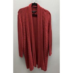 Lane Bryant Open Long Cardigan Sweater Women's Plus14/16 Rust EUC